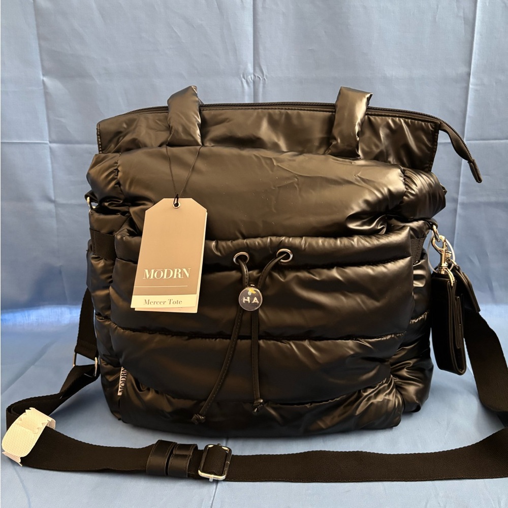 Mercer Black Puffer Tote Bag
